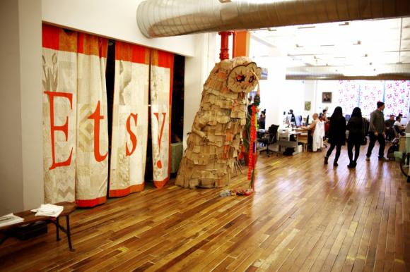 The entrance to Etsy's offices in Brooklyn, NY. It's a crafty place. Photo by Etsy.