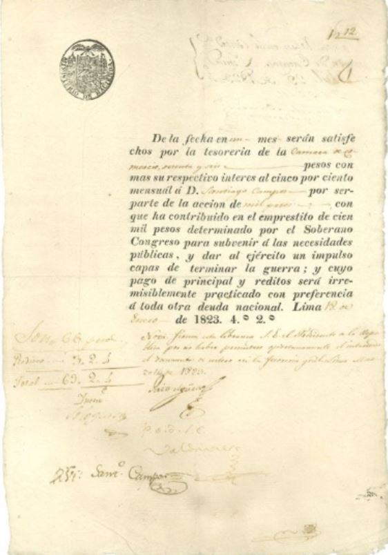 Peruvian Government Loan, 1834