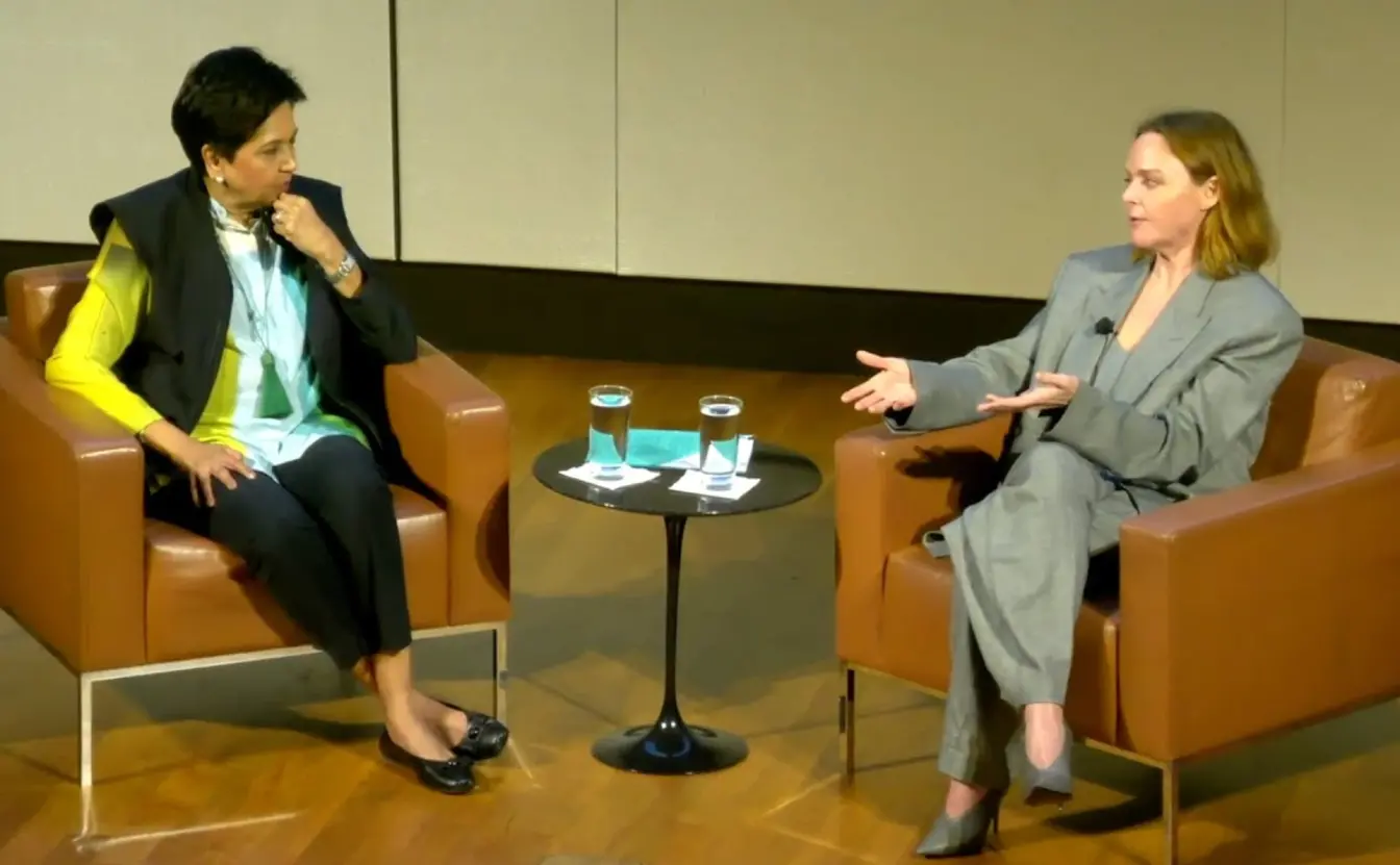 Preview image for the video "A Conversation with Stella McCartney and Indra Nooyi".