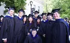 group of students in robes at commencement