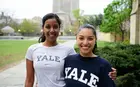 Two students posing on the Yale campus