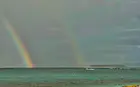 a rainbow on the beach