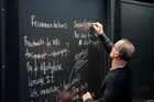 Professor at a blackboard