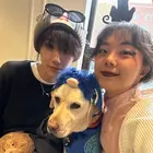 Ruolan Zhang and friend with Heidi