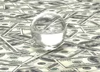crystal ball on pile of money 