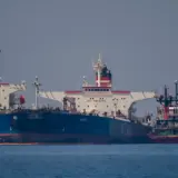 Multiple oil tankers together off coast of Greece