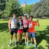 Megan Grossman with three friends in running gear