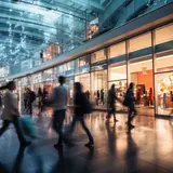 Shopping mall retail space brick and mortar with Gen Z