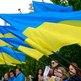 Ukrainian flags
