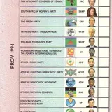 A ballot from the1994 South Africa election with IFP sticker