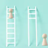 a ladder with all the rungs vs. a ladder missing the bottom rungs 