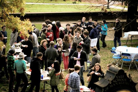 The first annual SOM Chili Cookoff in Caulkins Courtyard. Photo by Lokesh Todi '14.