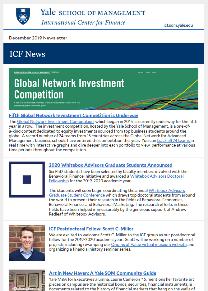 ICF December 2019 Newsletter