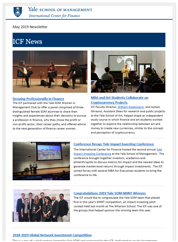 ICF May 2019 Newsletter
