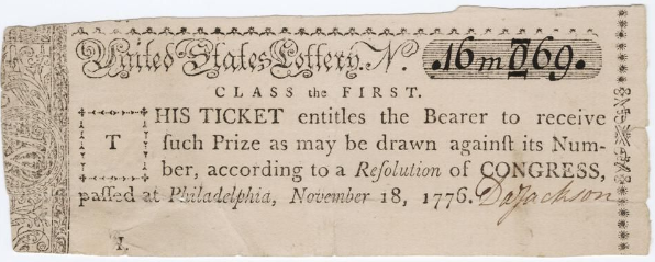 US Lottery Ticket, 1776