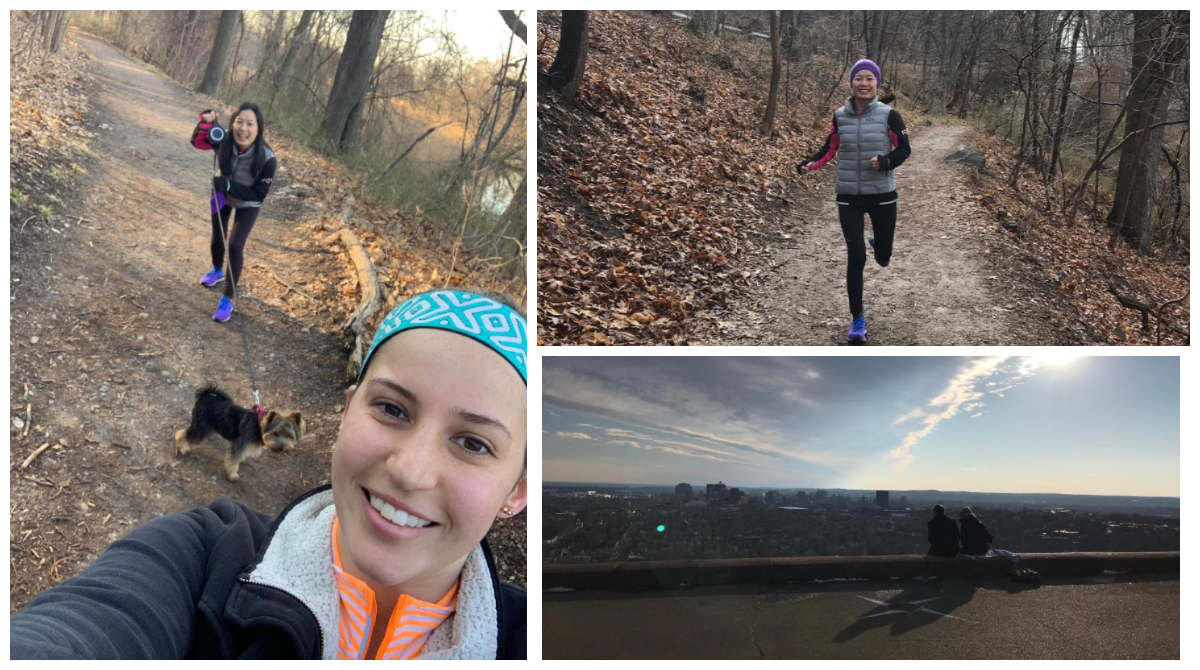 Jogging in East Rock park