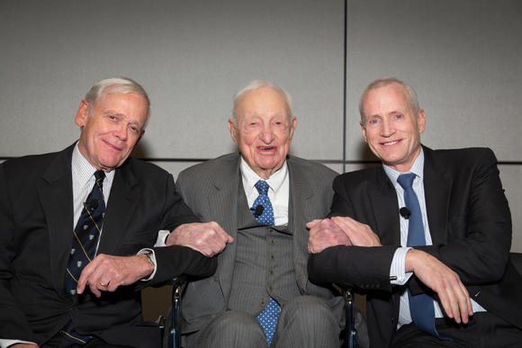 From left: Founding Dean William Donaldson, William S. Beinecke, and Dean Edward A. Snyder