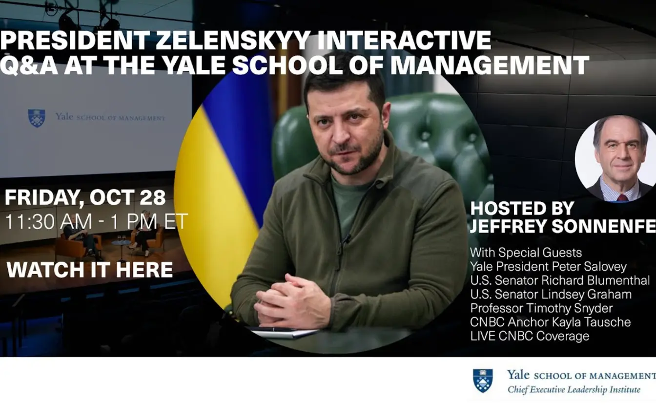 Preview image for the video "President Zelenskyy Interactive Q&amp;A  at the Yale School of Management".