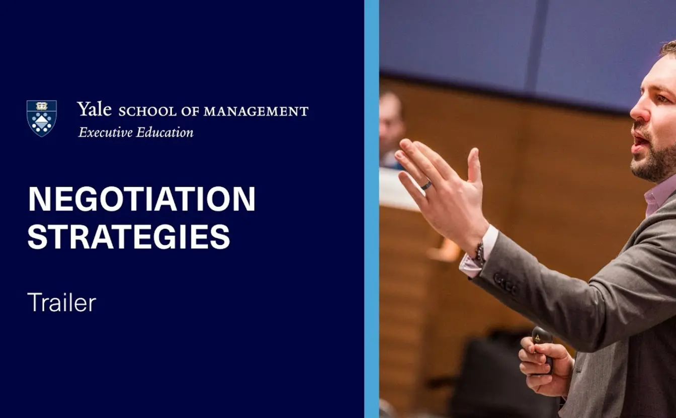 Preview image for the video "Negotiation Strategies | Yale SOM Executive Education Online Program Trailer".