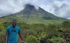 in front of Arenal Volcano in La Fortuna, Costa Rica