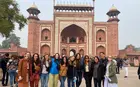 Jane Cavalier with friends outside of the Taj Mahal