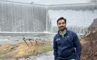 Ali Nourang Syed ’24 stopping by Goose Dam during a stroll in East Rock Park