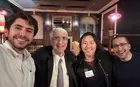 Nicole Cheng and two friends with Yale University President Peter Salovey