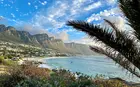 A view of the ocean and surrounding mountains in South Africa
