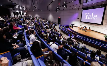 An auditorium at a speaker event