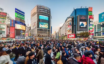 A crowded street in Tokyo