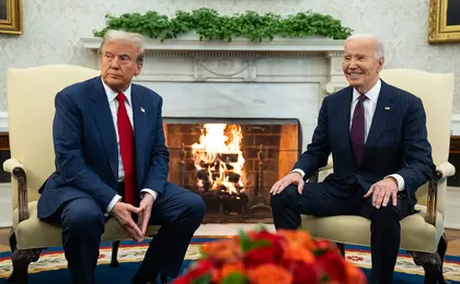 President Joe Biden meets with President-elect Donald Trump in the Oval Office of the White House, in Washington, D.C., on Nov. 13, 2024