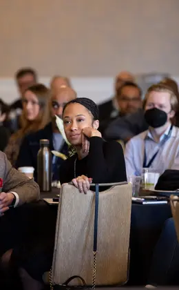 Group of people listening and facing forward