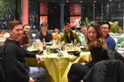 Students celebrate Friendsgiving around a table