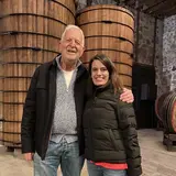 Two people in winery
