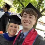 A mother and son at commencement