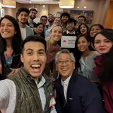 Group selfie with Assistant Secretary Donald Lu (and his team) of the U.S. Department of State (Bureau of South and Central Asian Affairs) in Chicago, May 2023.JPG