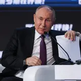 Putin speaking at lecturn