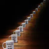 Mirror pictuire of coffee mugs