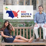 The hosts of Red, White & Brown on the Yale campus